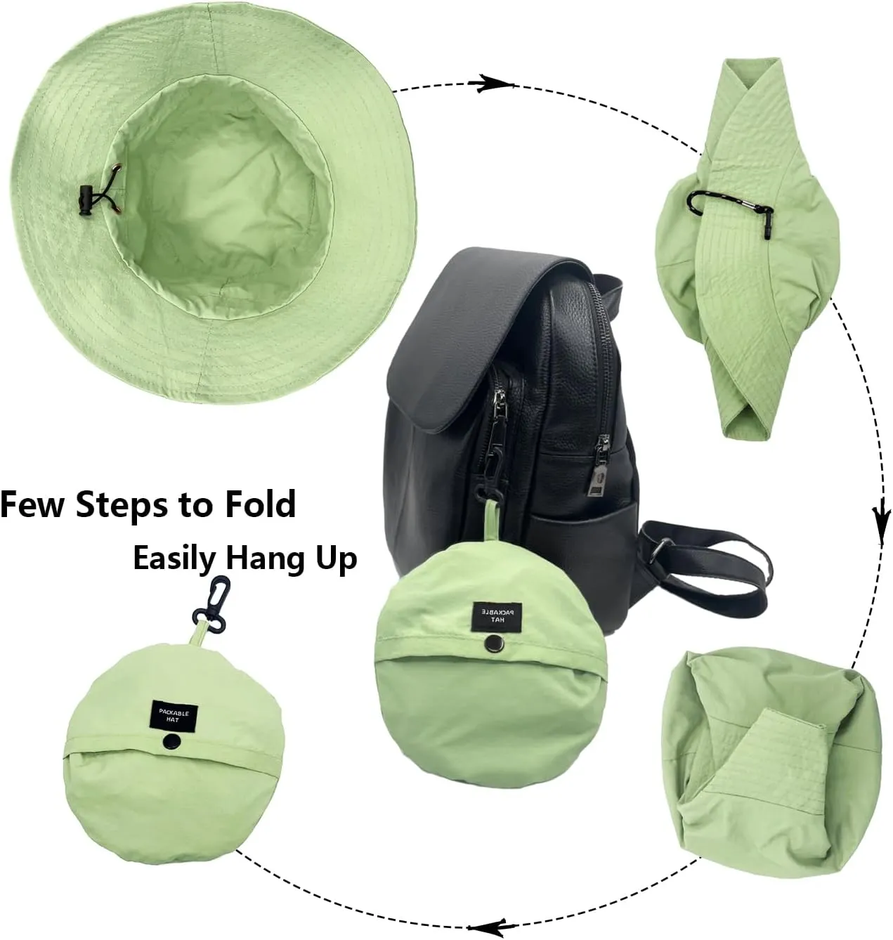 woogwin Waterproof Bucket Rain Hat with Chin Strap Quick Dry Packable Boonie Sun Hat Safari Hat UV Protection