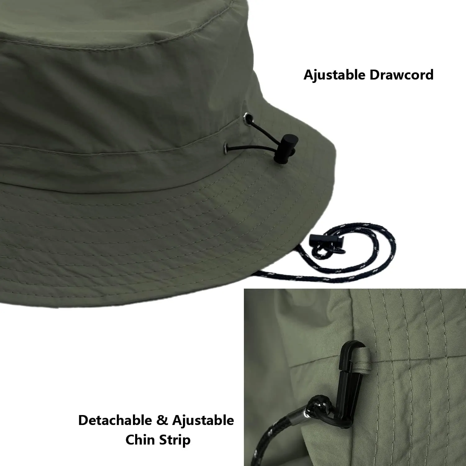 woogwin Waterproof Bucket Rain Hat with Chin Strap Quick Dry Packable Boonie Sun Hat Safari Hat UV Protection
