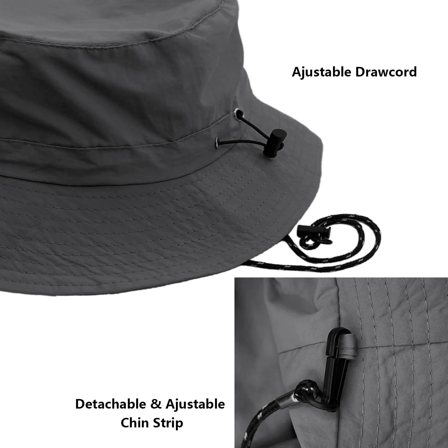 woogwin Waterproof Bucket Rain Hat with Chin Strap Quick Dry Packable Boonie Sun Hat Safari Hat UV Protection