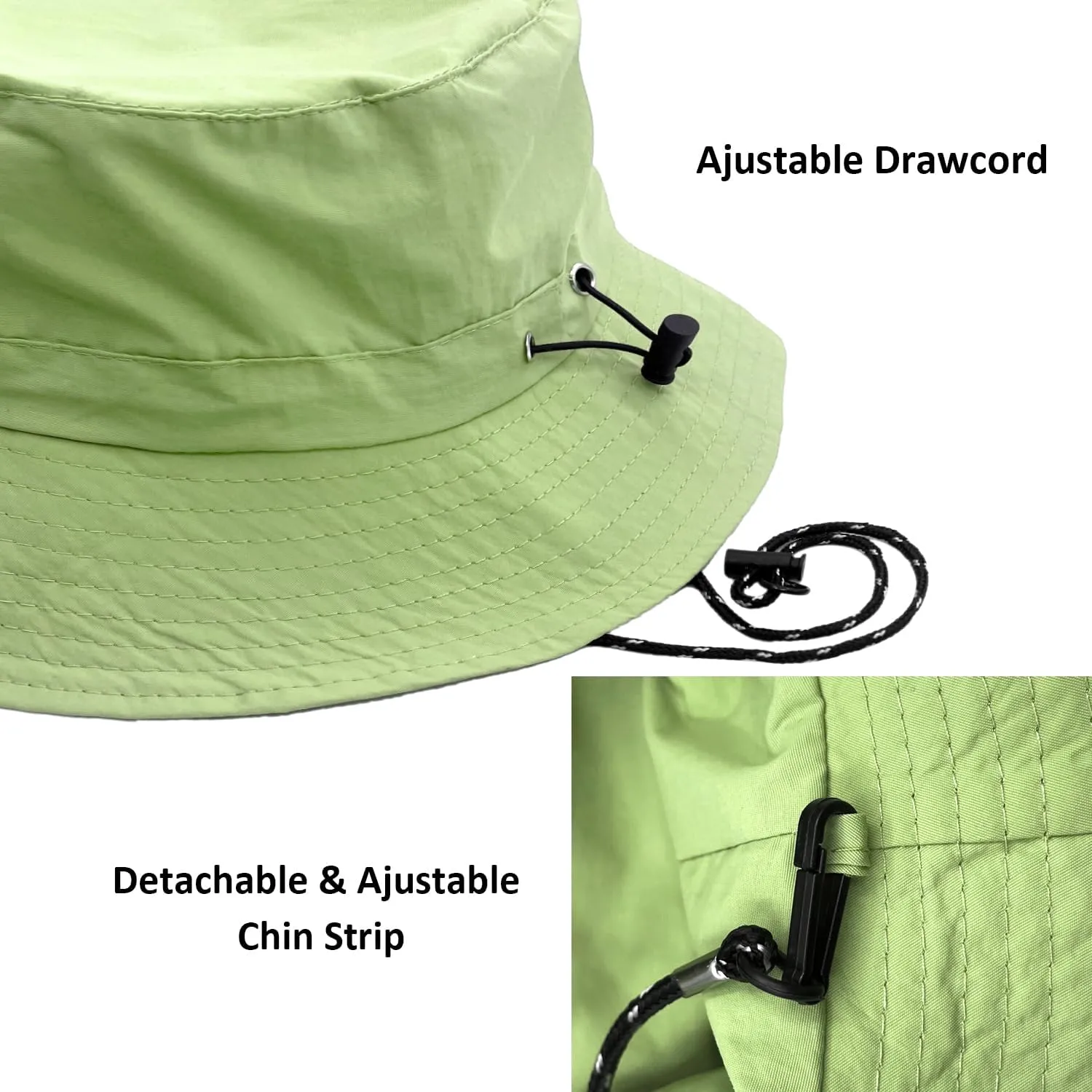 woogwin Waterproof Bucket Rain Hat with Chin Strap Quick Dry Packable Boonie Sun Hat Safari Hat UV Protection