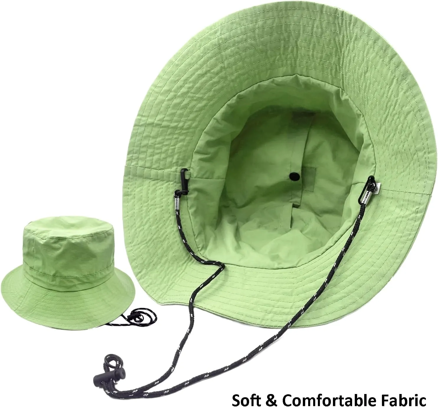 woogwin Waterproof Bucket Rain Hat with Chin Strap Quick Dry Packable Boonie Sun Hat Safari Hat UV Protection