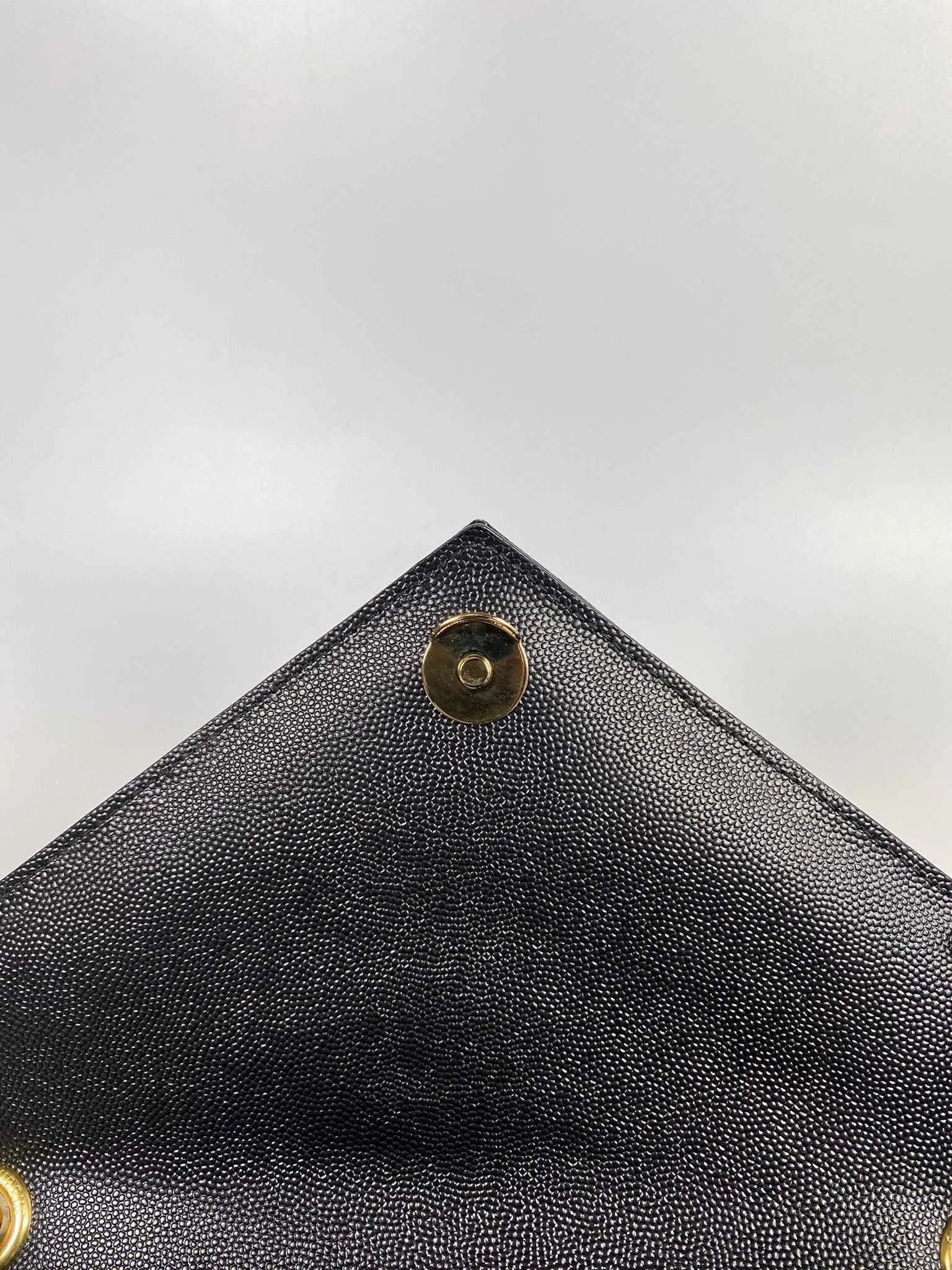 YSL Envelope Medium Bag in Mix Matelasse Grain De Poudre Embossed Black Leather